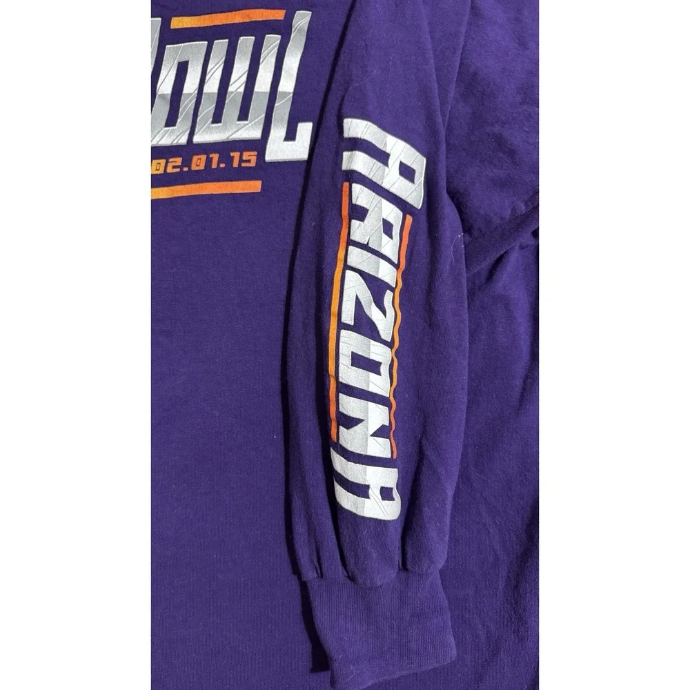 Super Bowl XLIX Arizona Long Sleeve T-Shirt Men's 2XL Purple NFL Team Apparel